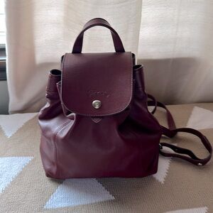 Le Pliage Leather Backpack RED LACQUR